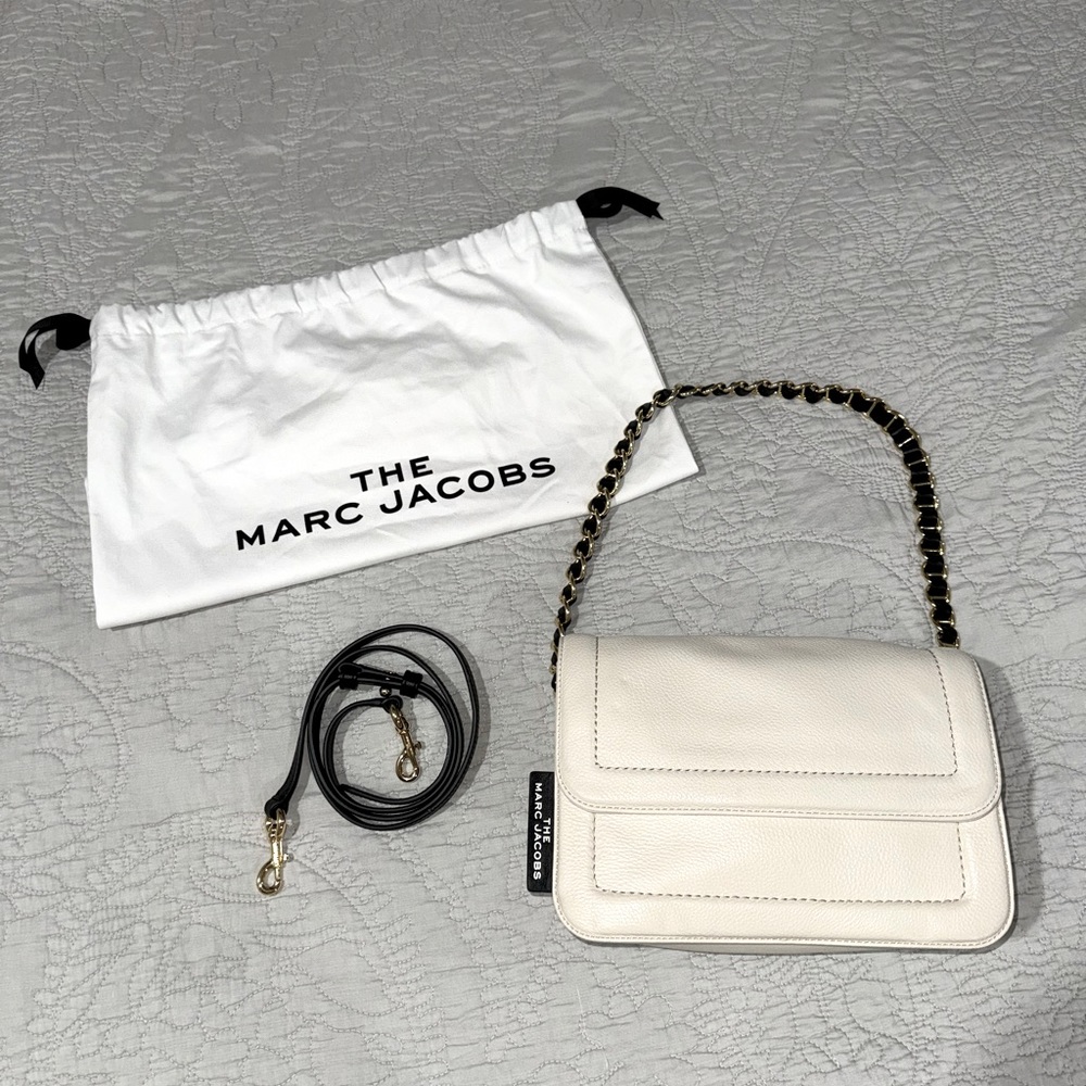 Authentic Marc Jacobs: Gently Used - Cream Cushion Bag with Crossbody Strap